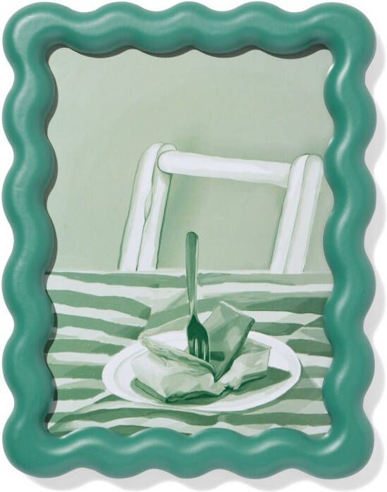HEMA Fotolijst 15x20cm Groen Hout Golvend (groen)