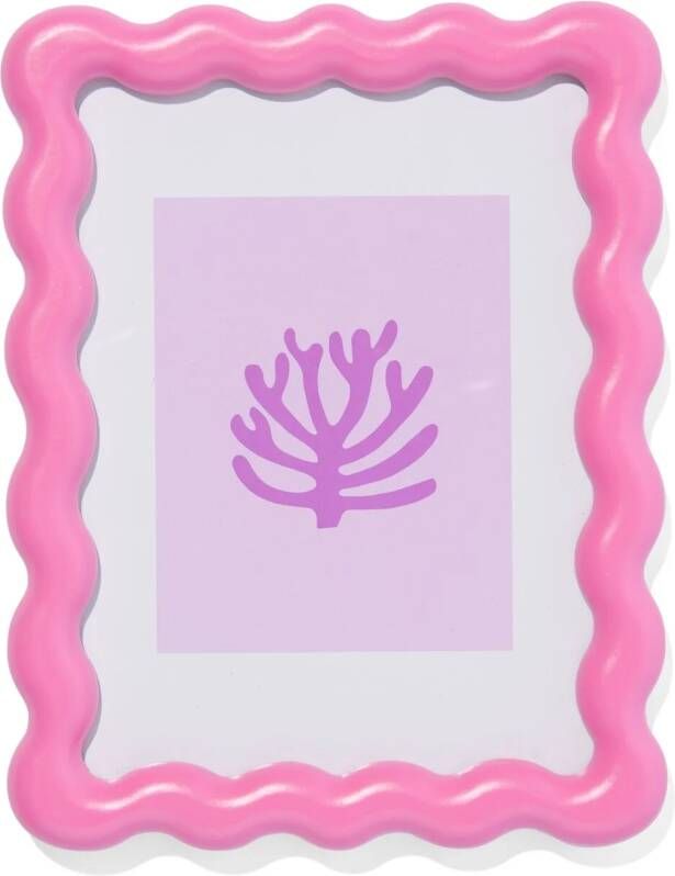 HEMA Fotolijst 15x20cm Roze Hout Golven (felroze)