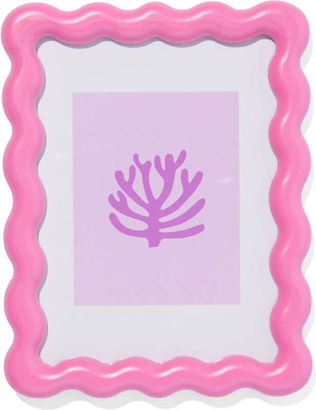 HEMA Fotolijst 15x20cm Roze Hout Golven (felroze)