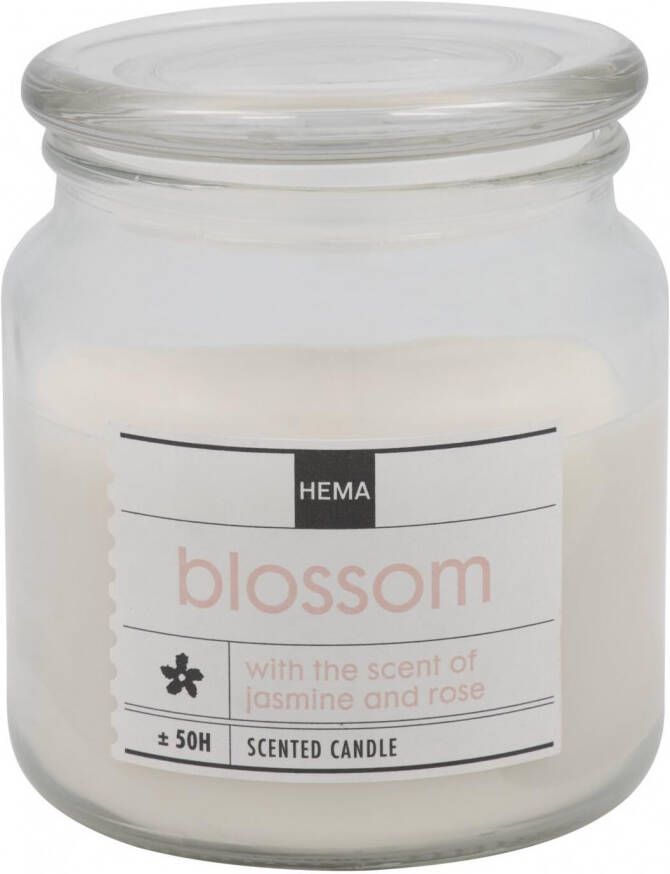 HEMA Geurkaars In Glazen Pot Ø9.5 Blossom(transparant )