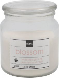 HEMA Geurkaars In Glazen Pot Ø9.5 Blossom(transparant )