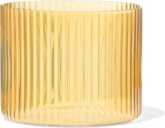 HEMA Glas Voor Geurkaars S Ribbel Geel (geel)