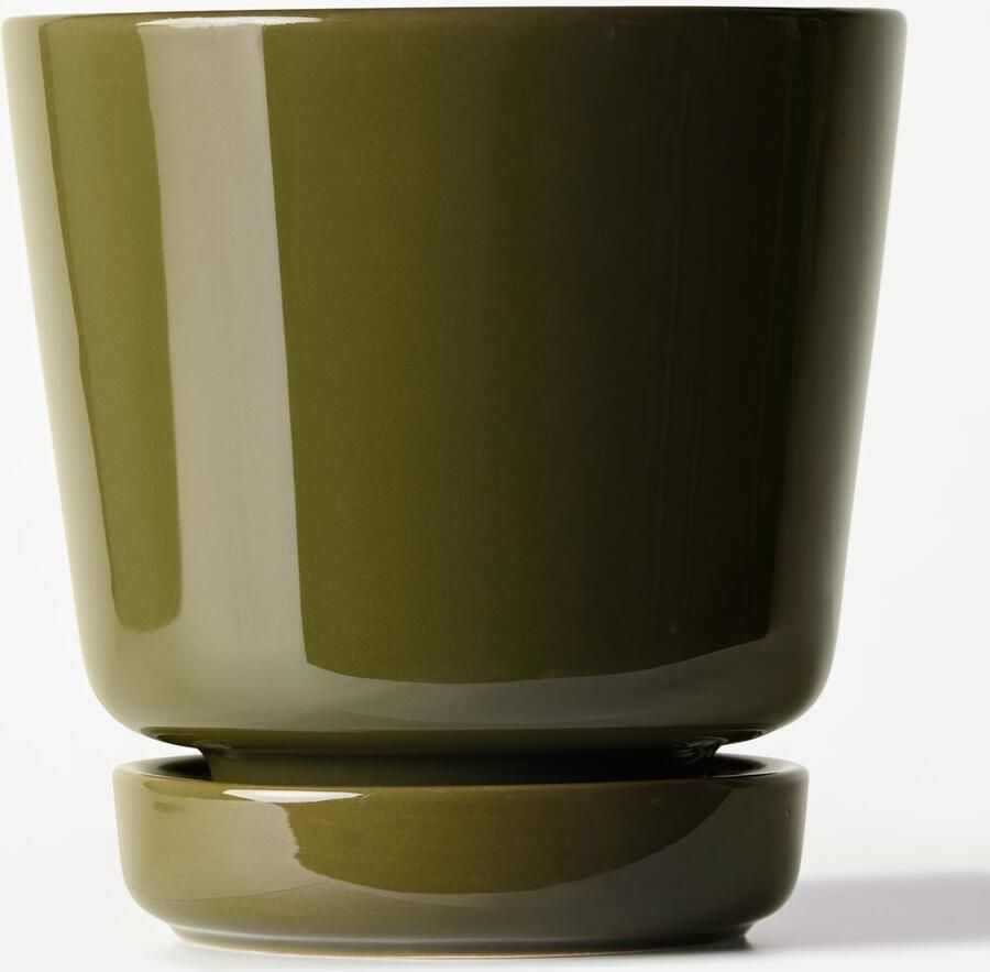 HEMA Bloempot ⌀14.4x14.8cm Keramiek Groen (groen)
