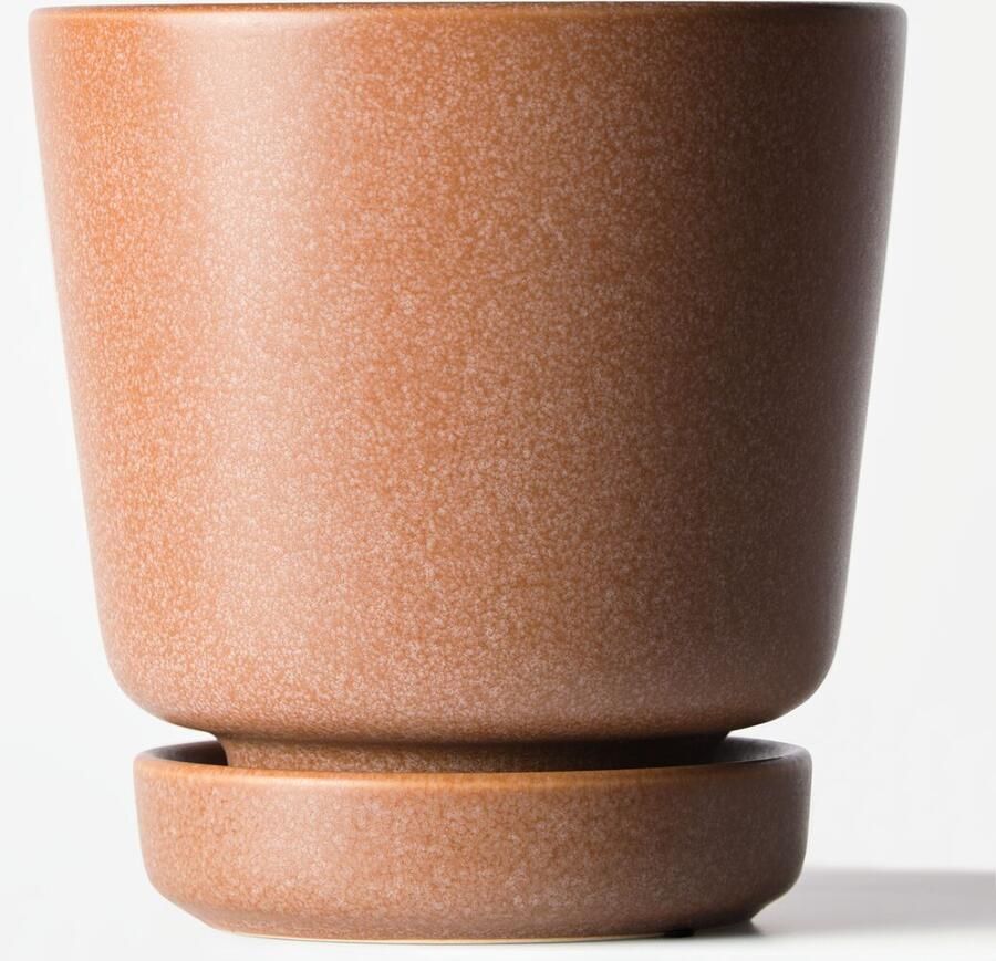 HEMA Bloempot ⌀14.4x14.8cm Keramiek Terra (oranje)