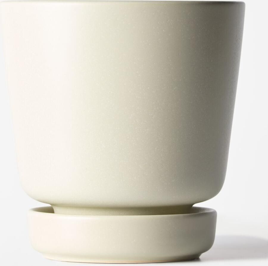 HEMA Bloempot ⌀14.4x14.8cm Keramiek Wit (wit)