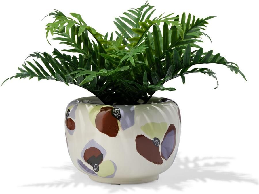 HEMA Bloempot ⌀14.5x10.5cm Keramiek Klaproos (multi)