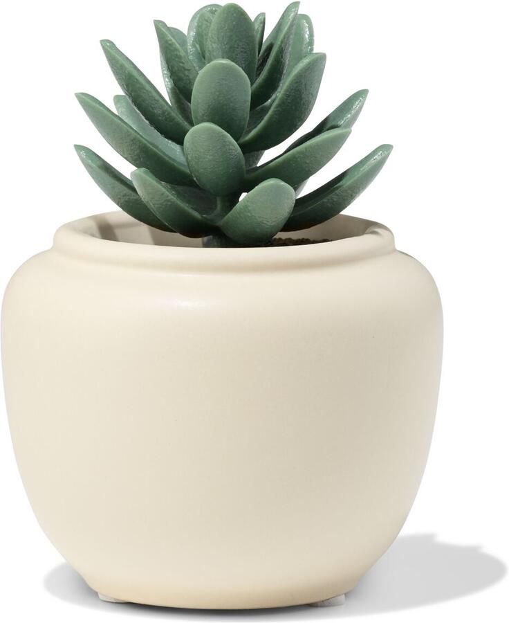 HEMA Bloempot ⌀7x7.4cm Keramiek Crème (creme)