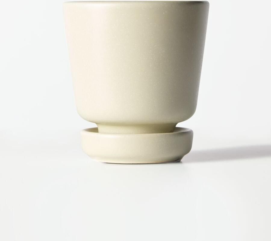 HEMA Bloempot ⌀8x8cm Keramiek Wit (wit)