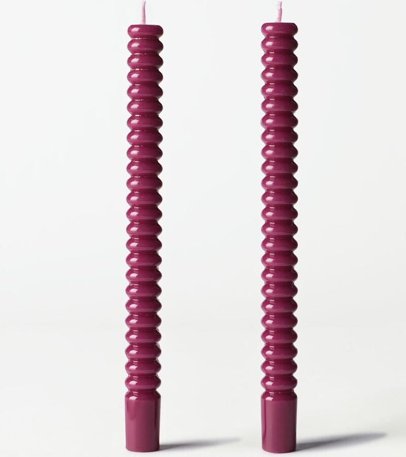 HEMA Dinerkaars ⌀2.2x25cm Ribbel Aubergine 2 Stuks (aubergine)