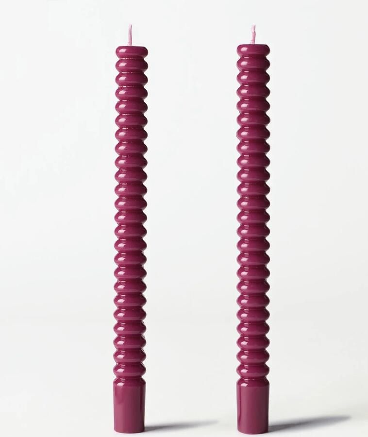 HEMA Dinerkaars ⌀2.2x25cm Ribbel Aubergine 2 Stuks (aubergine)