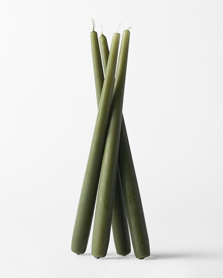 HEMA Dinerkaarsen ⌀2x17cm Gotisch Groen 4 Stuks (groen)