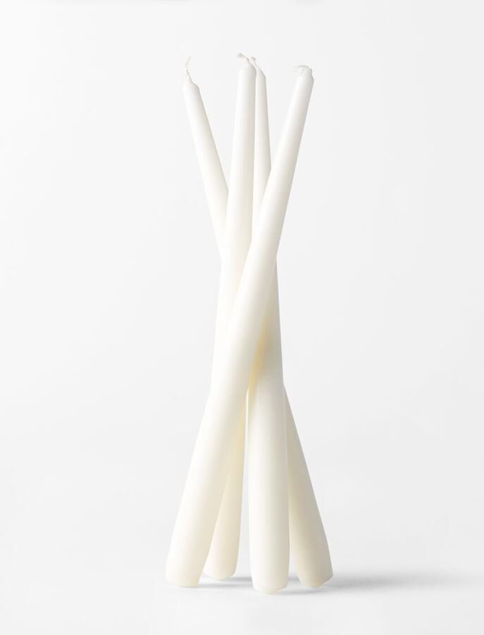 HEMA Dinerkaarsen ⌀2x17cm Gotisch Ivoor 4 Stuks (ivoor)