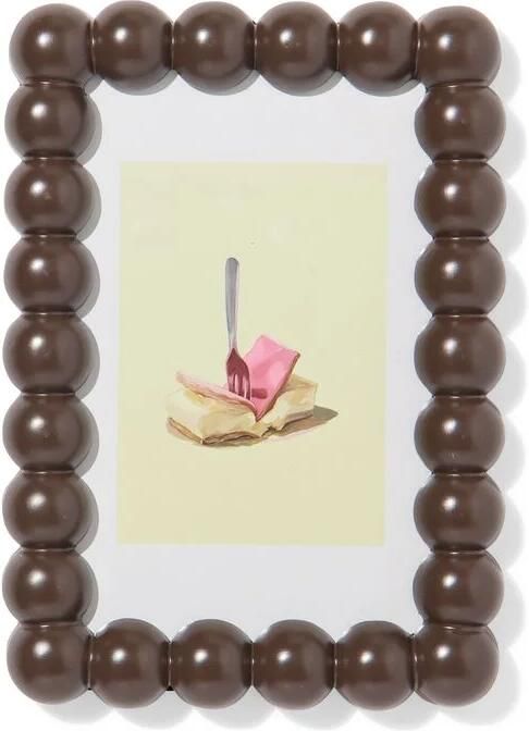 HEMA Fotolijst 10x15cm Hout Bolletjes (donkerbruin)