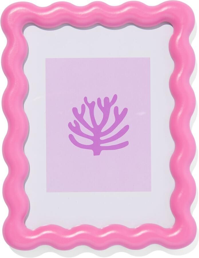 HEMA Fotolijst 15x20cm Roze Hout Golven (felroze)