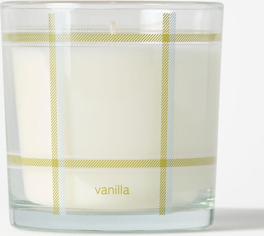 HEMA Geurkaars ⌀10x10cm Glas Ruiten Vanille (ivoor)