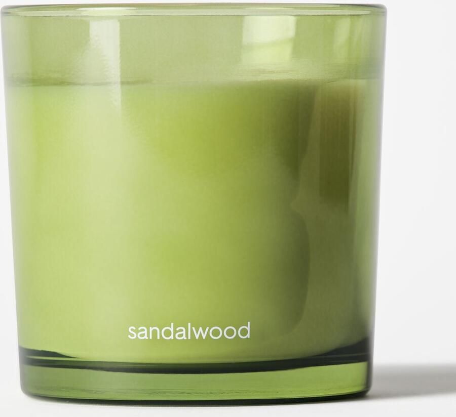 HEMA Geurkaars ⌀10x10cm Glas Sandelhout (groen)