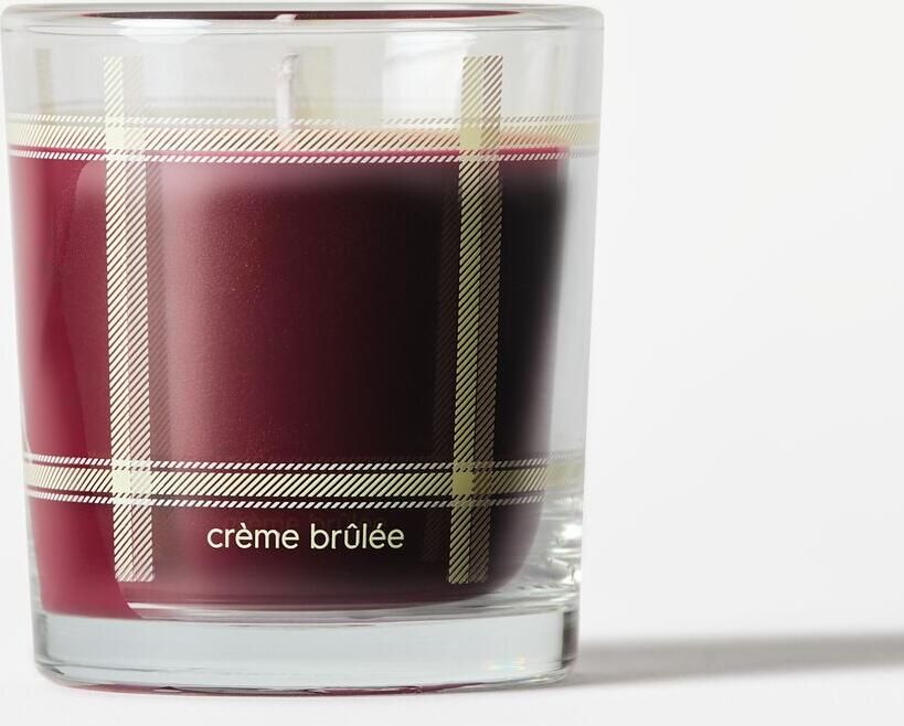 HEMA Geurkaars ⌀7x8cm Glas Ruiten Crème Brûlée (aubergine)