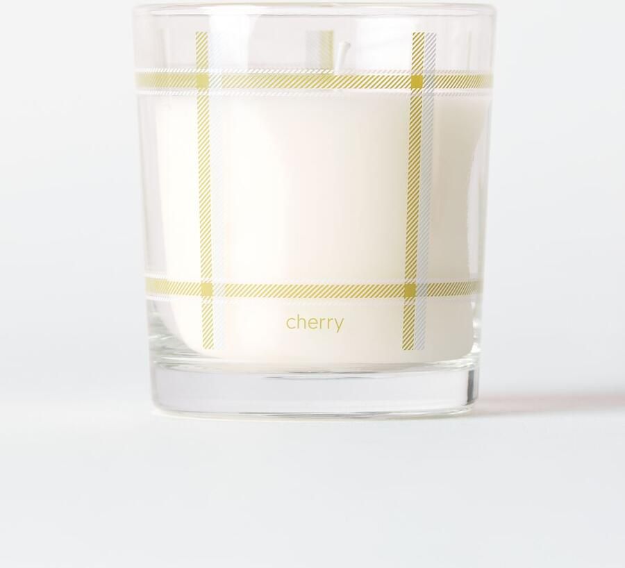 HEMA Geurkaars ⌀7x8cm Glas Ruiten Kers (ivoor)