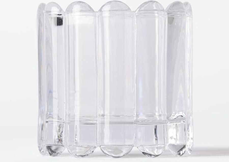 HEMA Geurkaars ⌀8x8cm Bink Glas Ribbel Transparant (transparant)