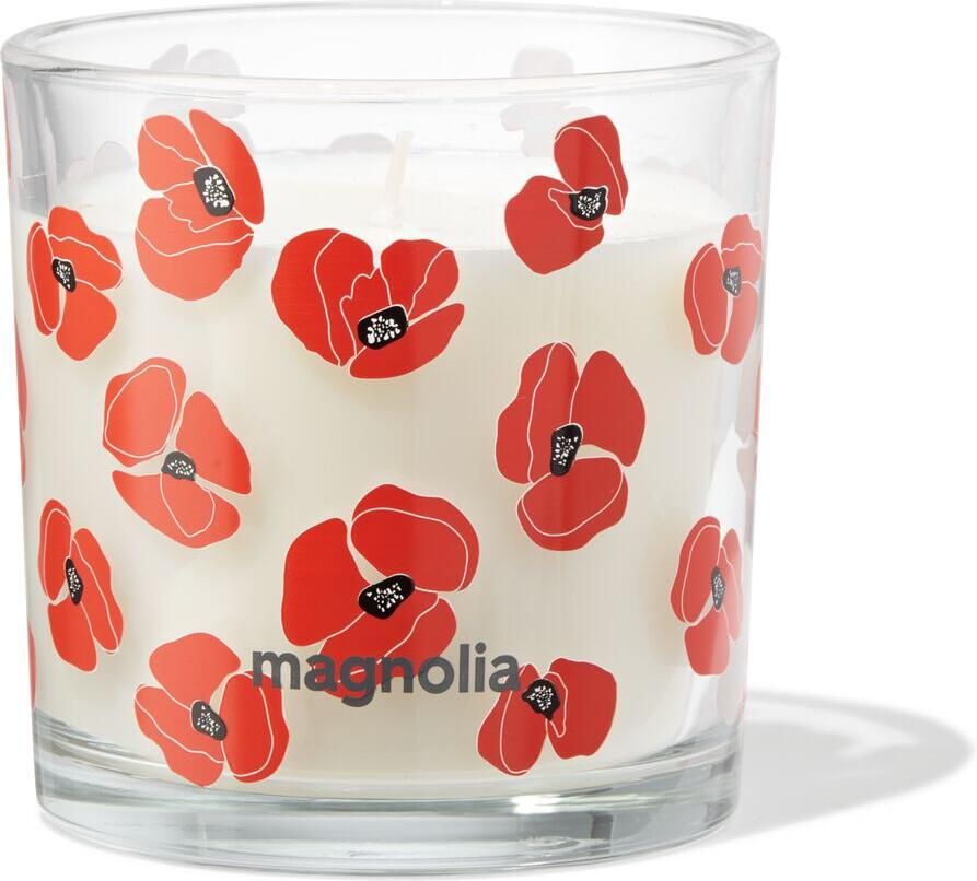 HEMA Geurkaars In Glas ⌀10x10cm Magnolia (oranje)