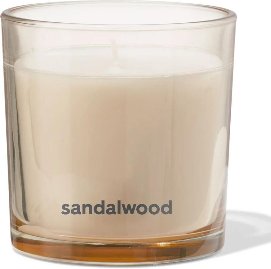 HEMA Geurkaars In Glas ⌀10x10cm Sandelhout (bruin)