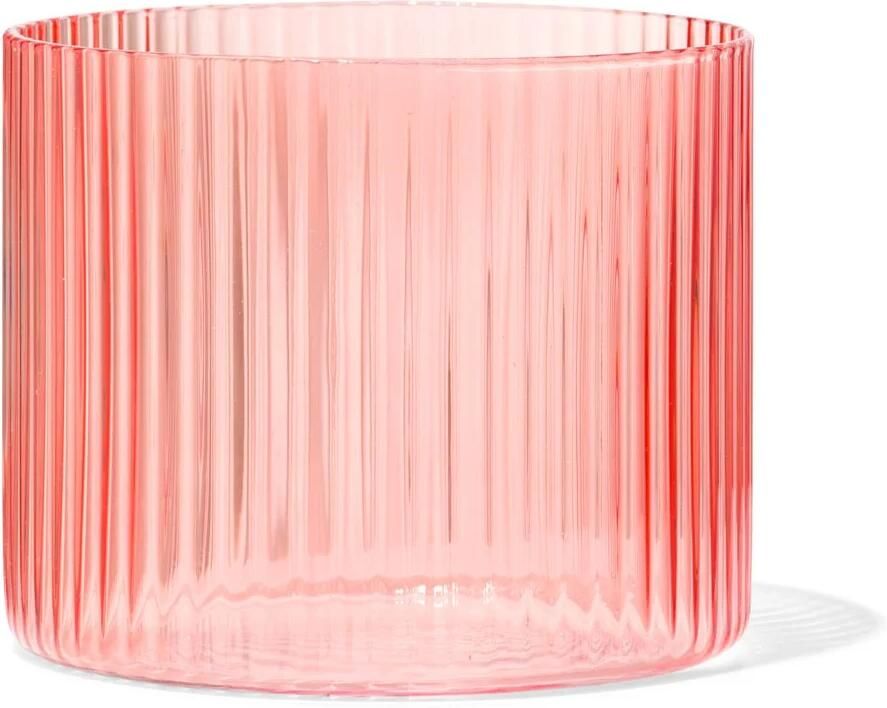 HEMA Glas Voor Geurkaars ⌀10x8.5cm Ribbel Oranje (oranje)