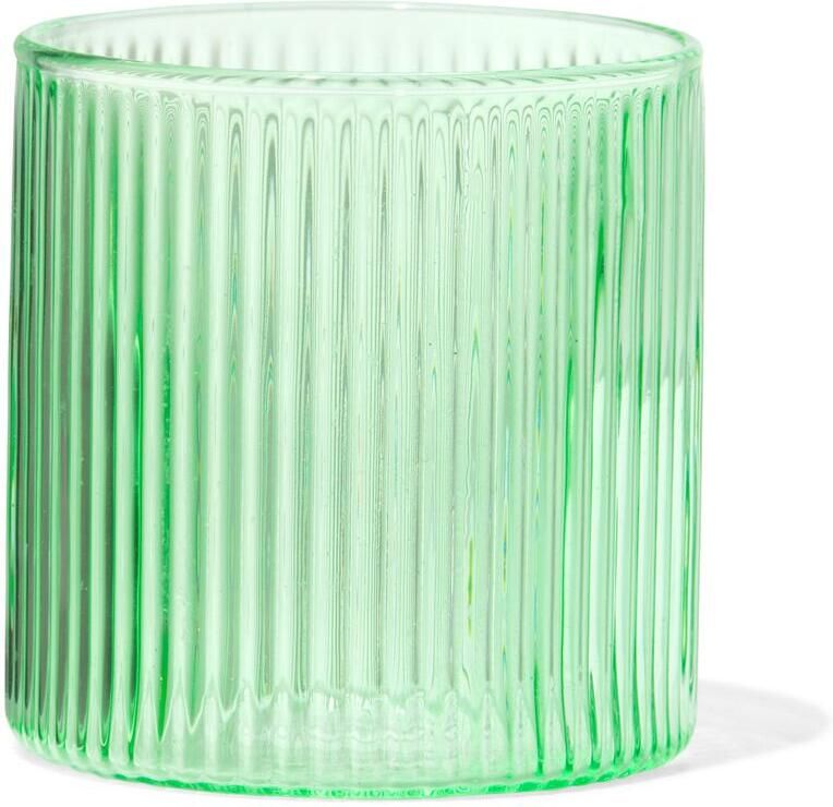 HEMA Glas Voor Geurkaars ⌀6.5x6.5cm Ribbel Groen (groen)