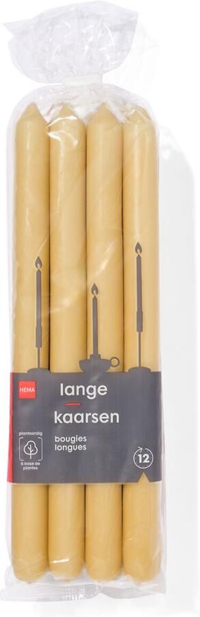 HEMA Huishoudkaars ⌀2.2x29cm Lichtgeel 12 Stuks (lichtgeel)