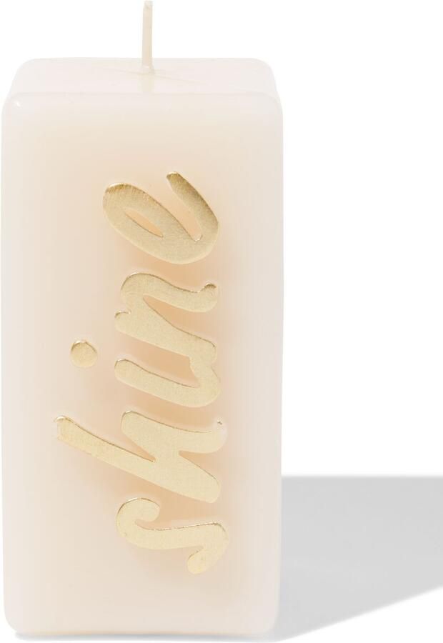 HEMA Kaars 12.5cm 'shine' Crème