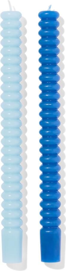 HEMA Kaarsen Ribbel 2 Stuks (blauw)