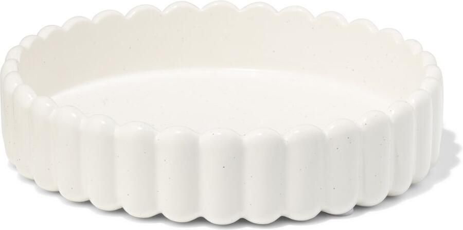 HEMA Kaarsonderzetter ⌀20cm Keramiek Ribbel Wit (wit)