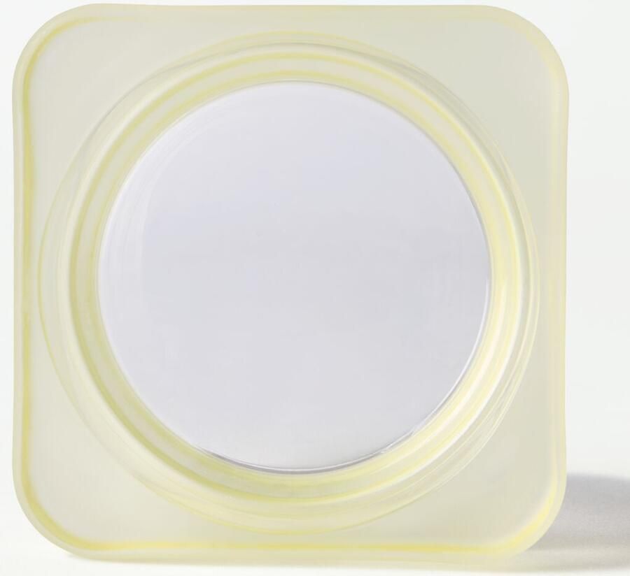HEMA Kaarsplateau ⌀9cm Kub Glas Mat Geel (geel)