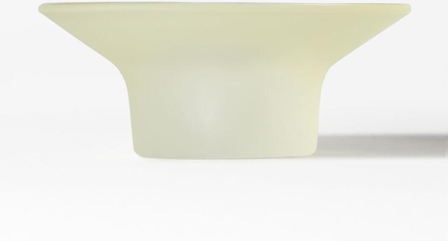 HEMA Kandelaar ⌀11x5cm Zwier Glas Geel (geel)