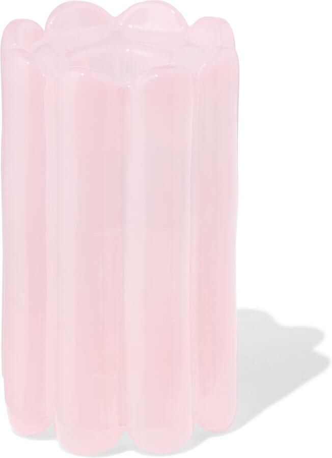 HEMA Kandelaar 5.8x10cm Glas Opaque (roze)