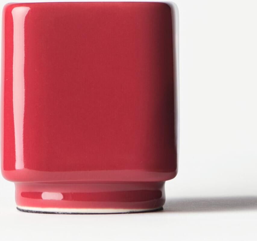 HEMA Kandelaar ⌀5x5cm Kub Keramiek Rood (rood)