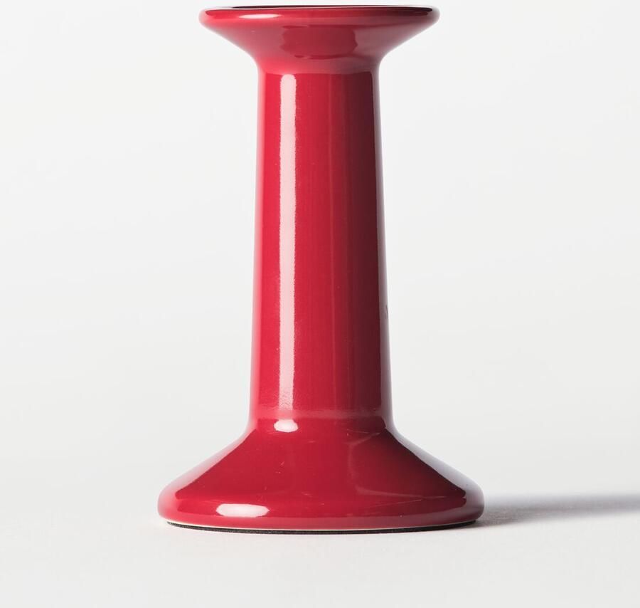 HEMA Kandelaar ⌀7.5x13cm Zwier Keramiek Rood (rood)