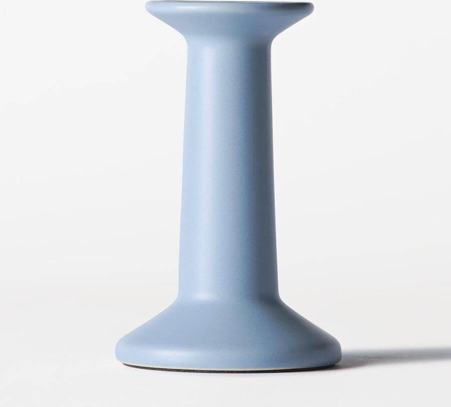 HEMA Kandelaar ⌀8x12cm Zwier Keramiek Blauw (blauw)