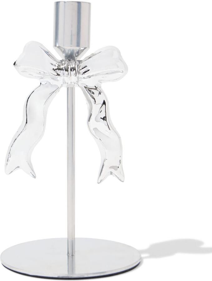 HEMA Kandelaar ⌀9.5x17.5cm Staal Strik (zilver)