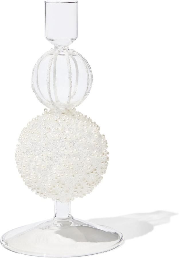 HEMA Kandelaar ⌀9.5x18.1cm Glas Parels