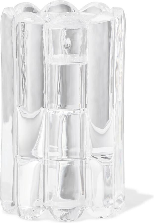 HEMA Kandelaar S Glas Ribbel Transparant (transparant)