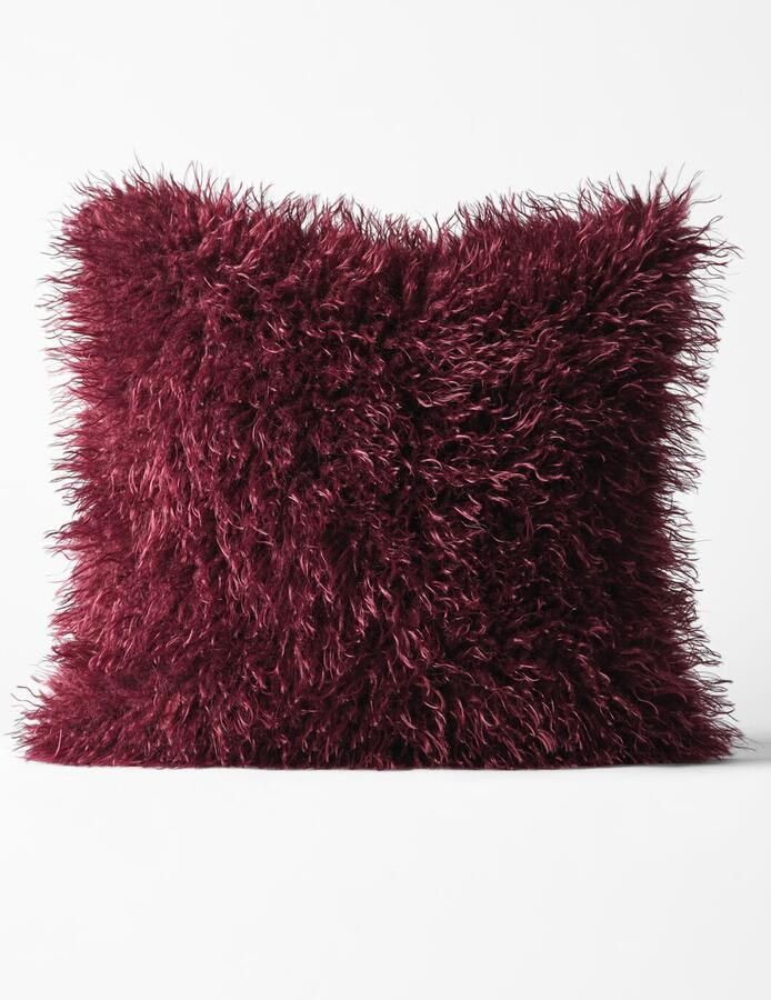 HEMA Kussenhoes 50x50cm Harig Bordeauxrood (bordeauxrood)