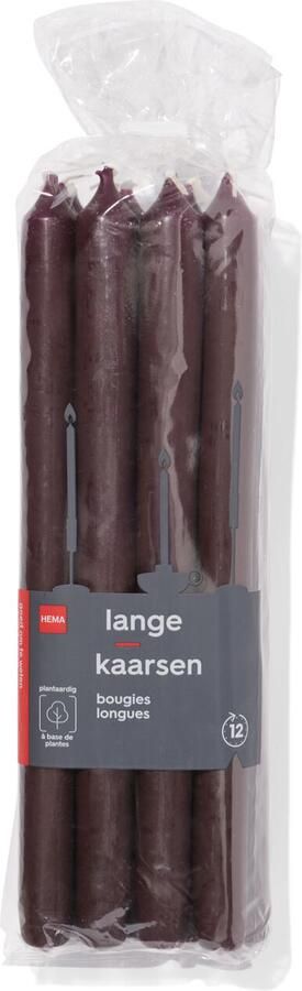 HEMA Lange Huishoudkaars Ø2.2x29cm Donkerbruin 12 Stuks (donkerbruin)