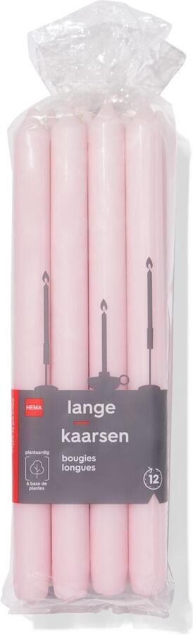 HEMA Lange Huishoudkaars Ø2.2x29cm Lichtroze 12 Stuks (lichtroze)