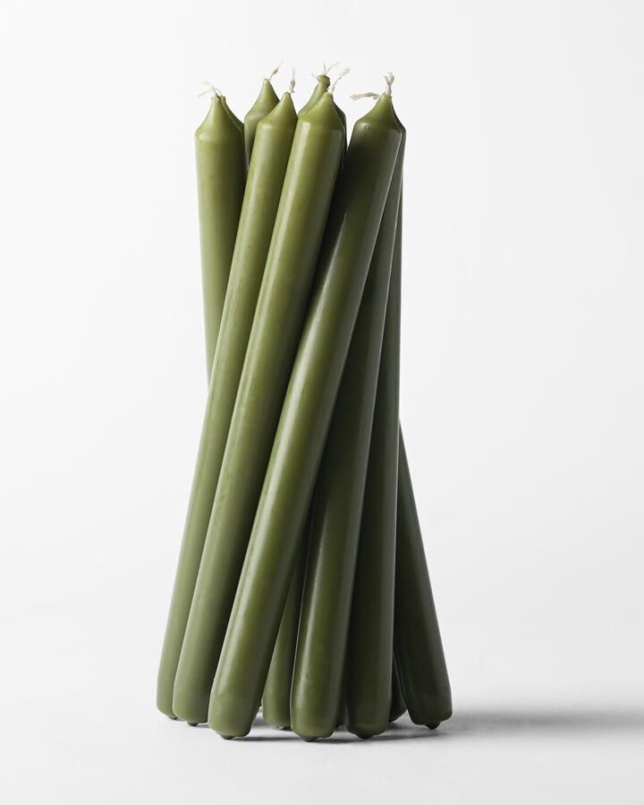 HEMA Lange Huishoudkaarsen ⌀2.2cmx29cm Olijf 12 Stuks (olijf)