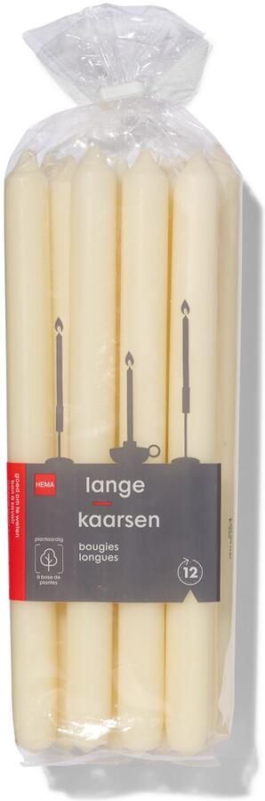 HEMA Lange Huishoudkaarsen Ø2.2x29 Ivoor 12 Stuks (ivoor)