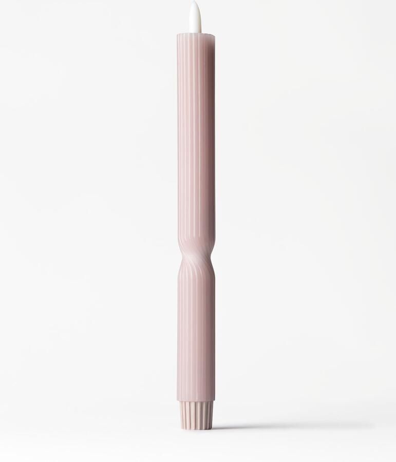 HEMA Led-dinerkaars ⌀2.3x29cm Ribbel Strepen Naturel (naturel)