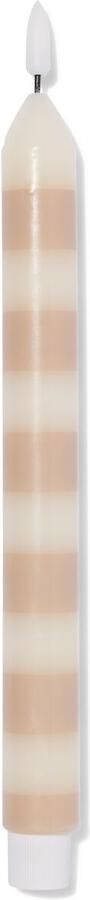 HEMA Led-dinerkaars ⌀2.3x29cm Strepen Ivoor-blauw (naturel)