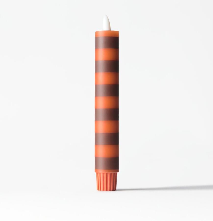 HEMA Led Dinerkaars ⌀2.5x18.4cm Strepen Bruin-oranje (donkeroranje)