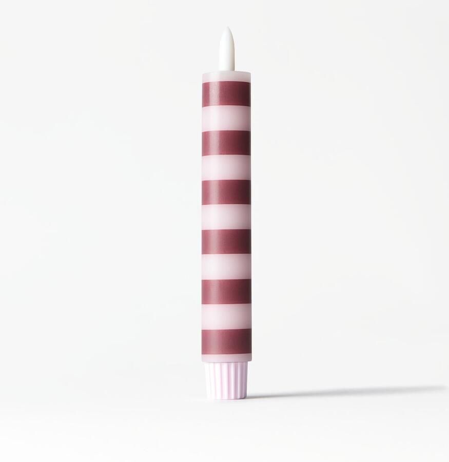 HEMA Led Dinerkaars ⌀2.5x18.4cm Strepen Roze-aubergine (roze)