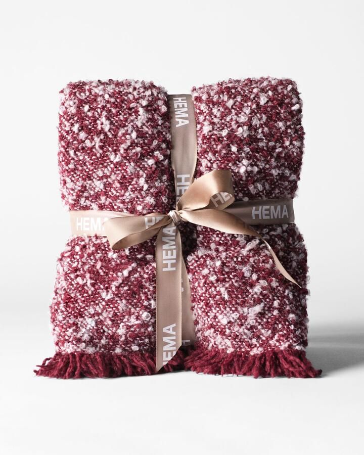 HEMA Plaid 150x130cm Boucle Bordeauxrood (bordeauxrood)
